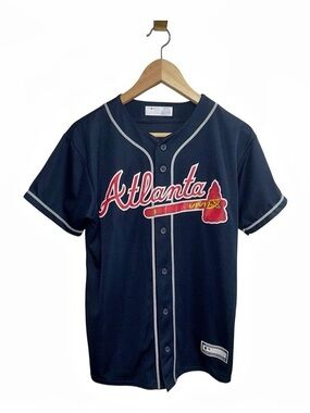 Genuine Merchandise Yth L 14/16 Atlanta Braves Freddie Freeman #5 Navy Jersey